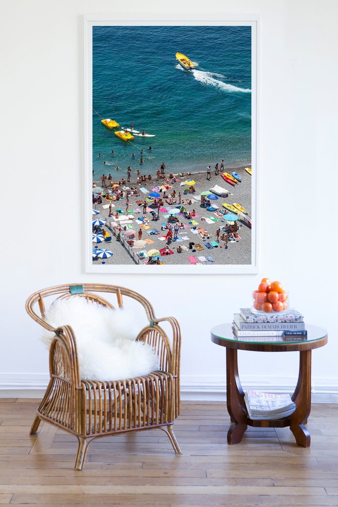 Positano Beach On The Other Side Of The Fence - Carla Coulson Limited Edition Fine Art Print, beaches, travel photography, Italy, beach photography, interior design