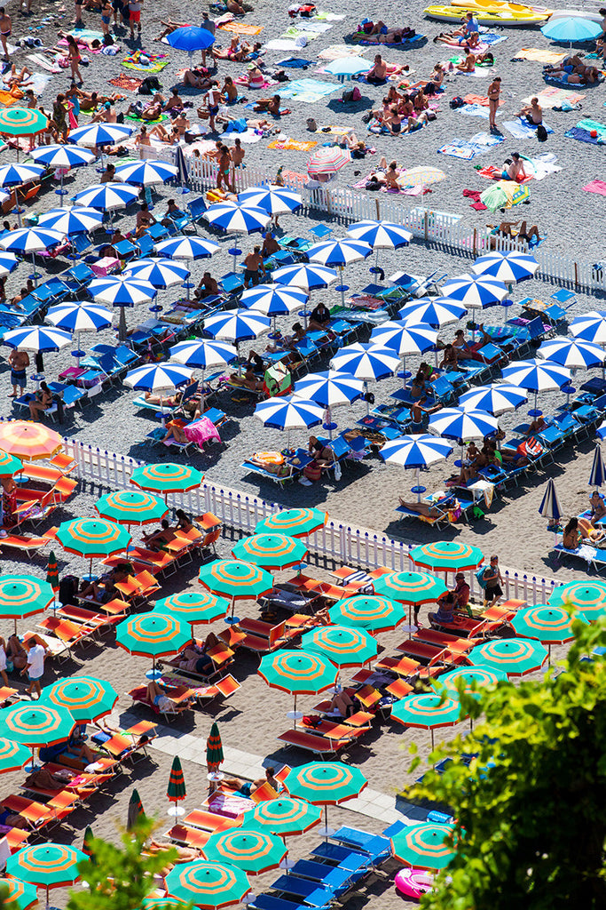 Positano Beach Umbrellas - Carla Coulson Limited Edition Fine Art Print, beaches, travel photography, Italy, beach photography