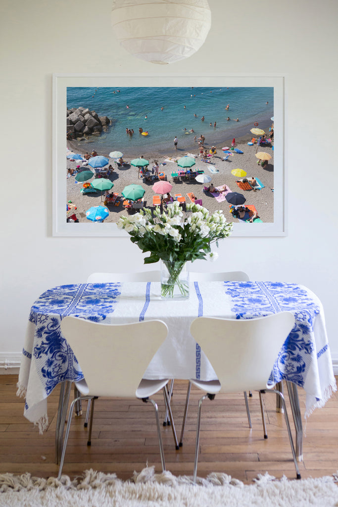 Atrani Umbrella Choreogaphy - Carla Coulson Limited Edition Fine Art Print, travel photography, Italy, beaches, beach photography, interior design