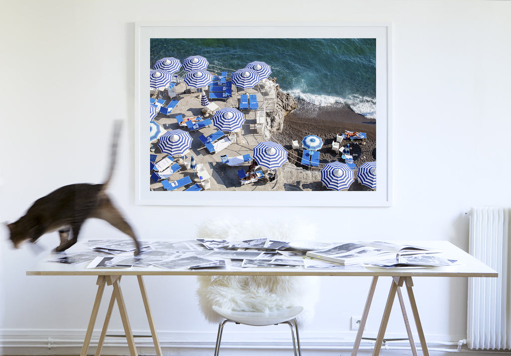 La Scogliera Beach Positano Sunbather - Carla Coulson Limited Edition Fine Art Print, travel photography, Italy, beaches, beach photography, interior design