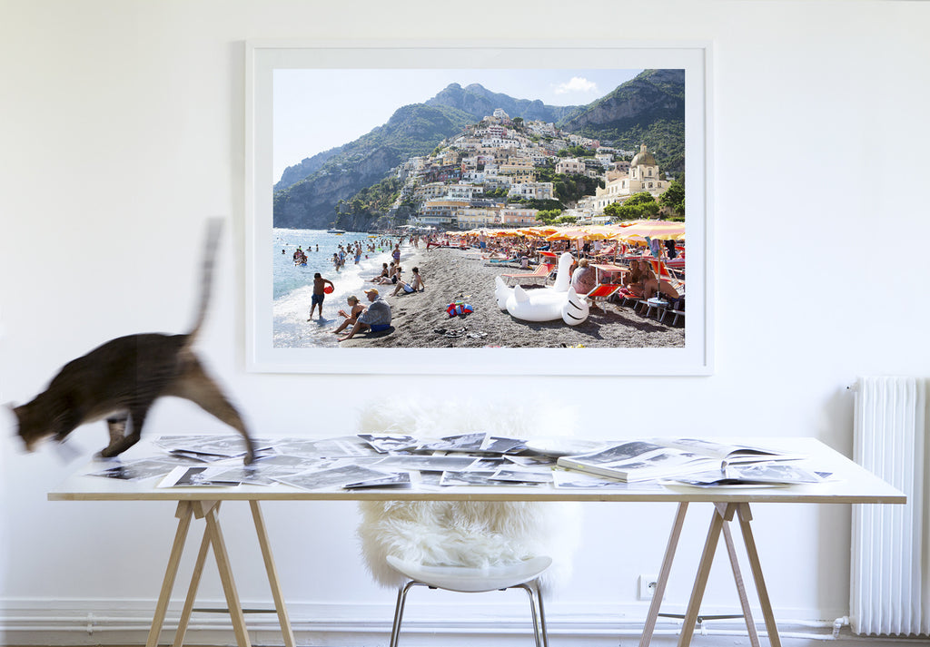Positano Beach Swan Song - Carla Coulson Limited Edition Fine Art Print, travel photography, Italy, beaches, beach photography, interior design