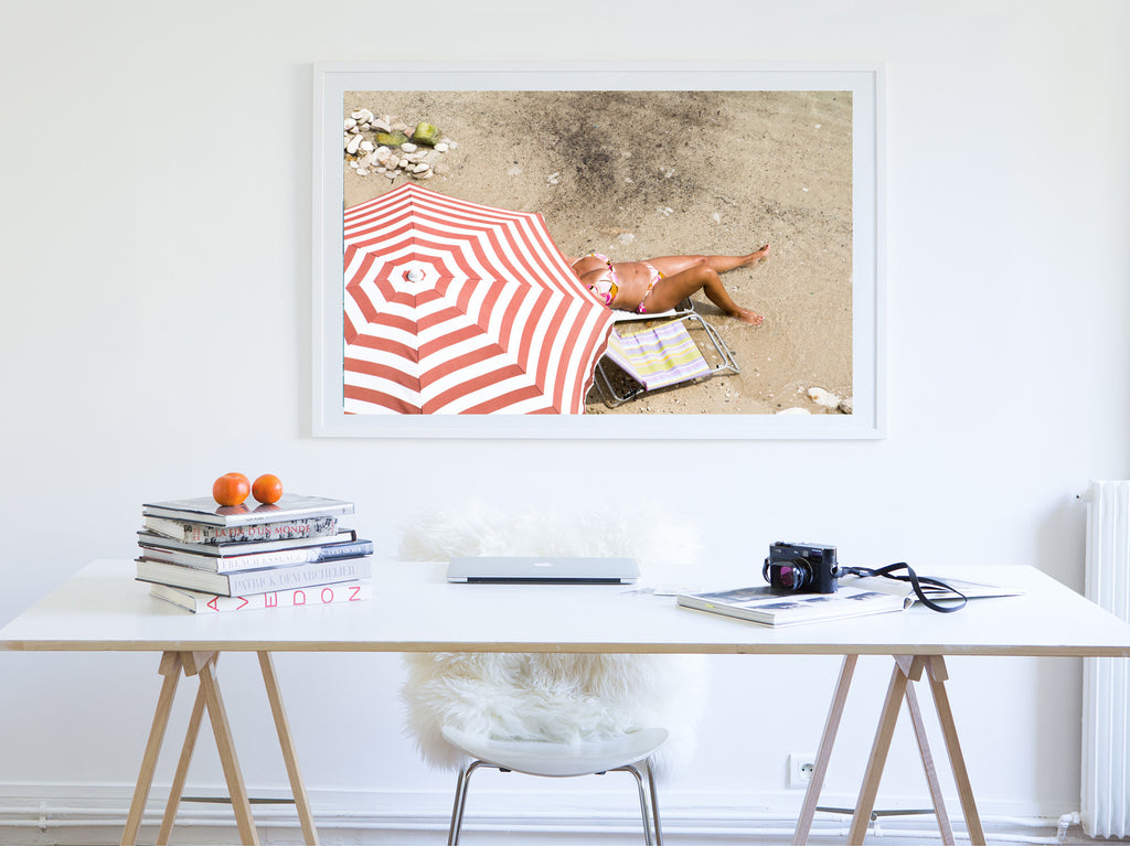 Umbrella Head - Carla Coulson Limited Edition Fine Art Print, travel photography, Italy, beaches, beach photography, interior design